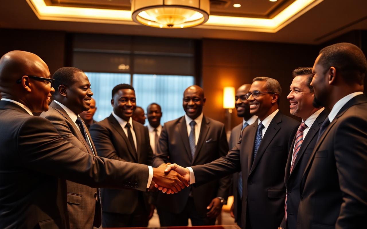 Delegates networking at an investment summit